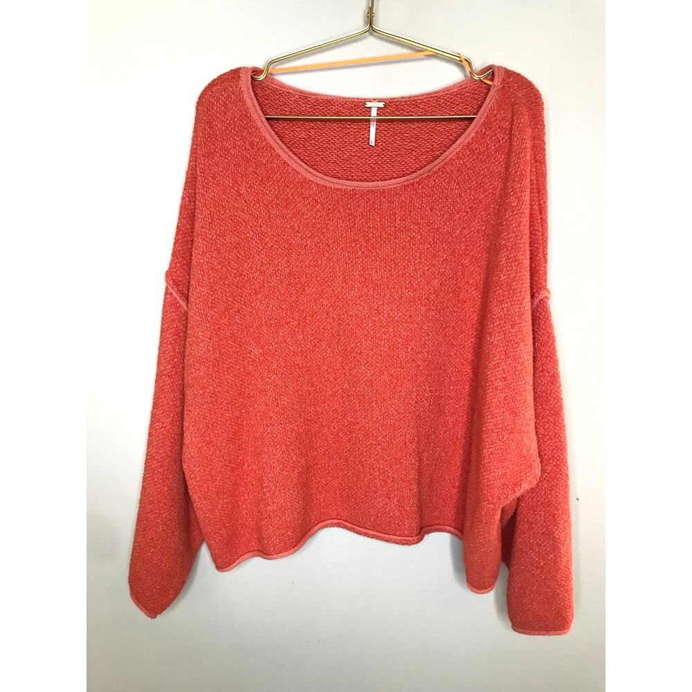 Free People Bardot Drop Shoulder Sweater L Orange - Picture 4 of 12